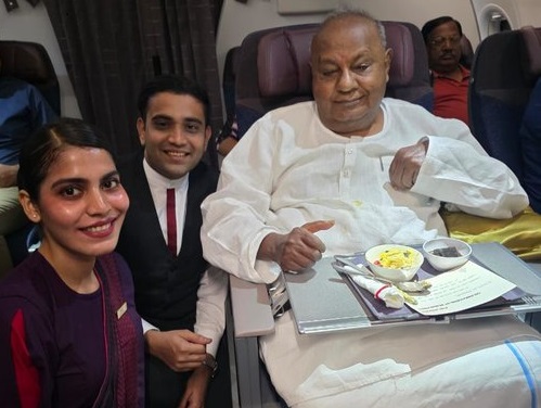 The Air India staff surprised me by wishing me for my birthday a couple of days in advance: HD Devegowda – Former PM