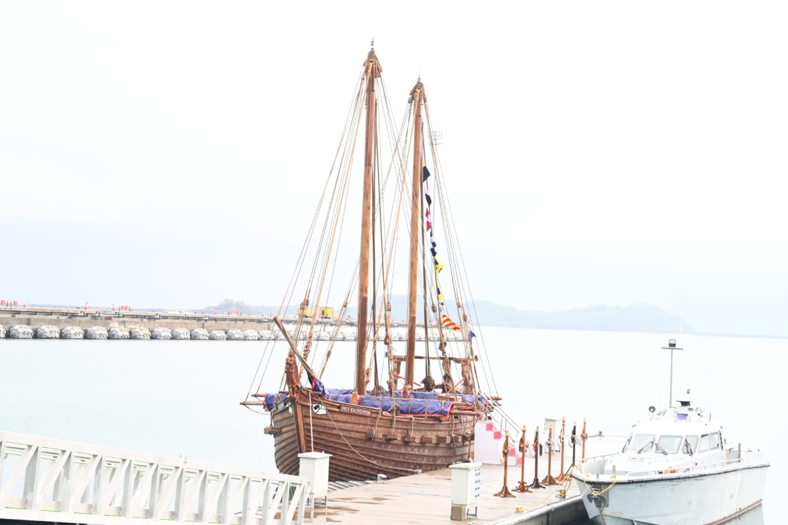INSV Kaundinya the traditionally built ‘Ancient Stitched Ship’ inducted into the Indian Navy