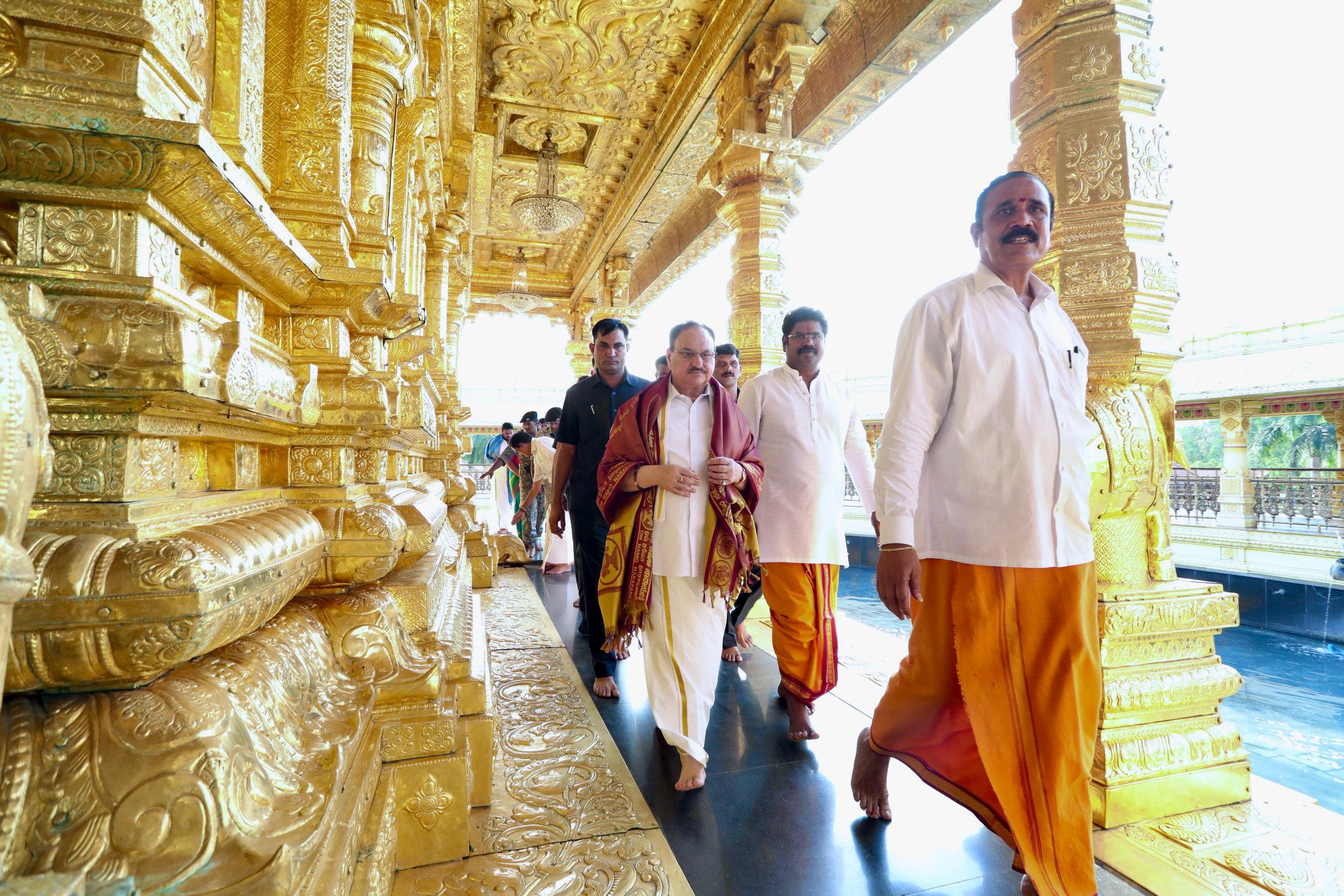 BJP National President JP Nadda visited the Sripuram Golden Temple in Vellore