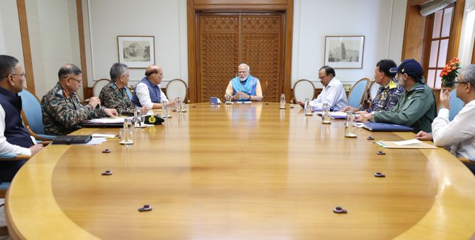 PM Modi holds high-level meet with Defence Minister Rajnath Singh, NSA Ajit Doval, CDS and Chiefs of all three Services