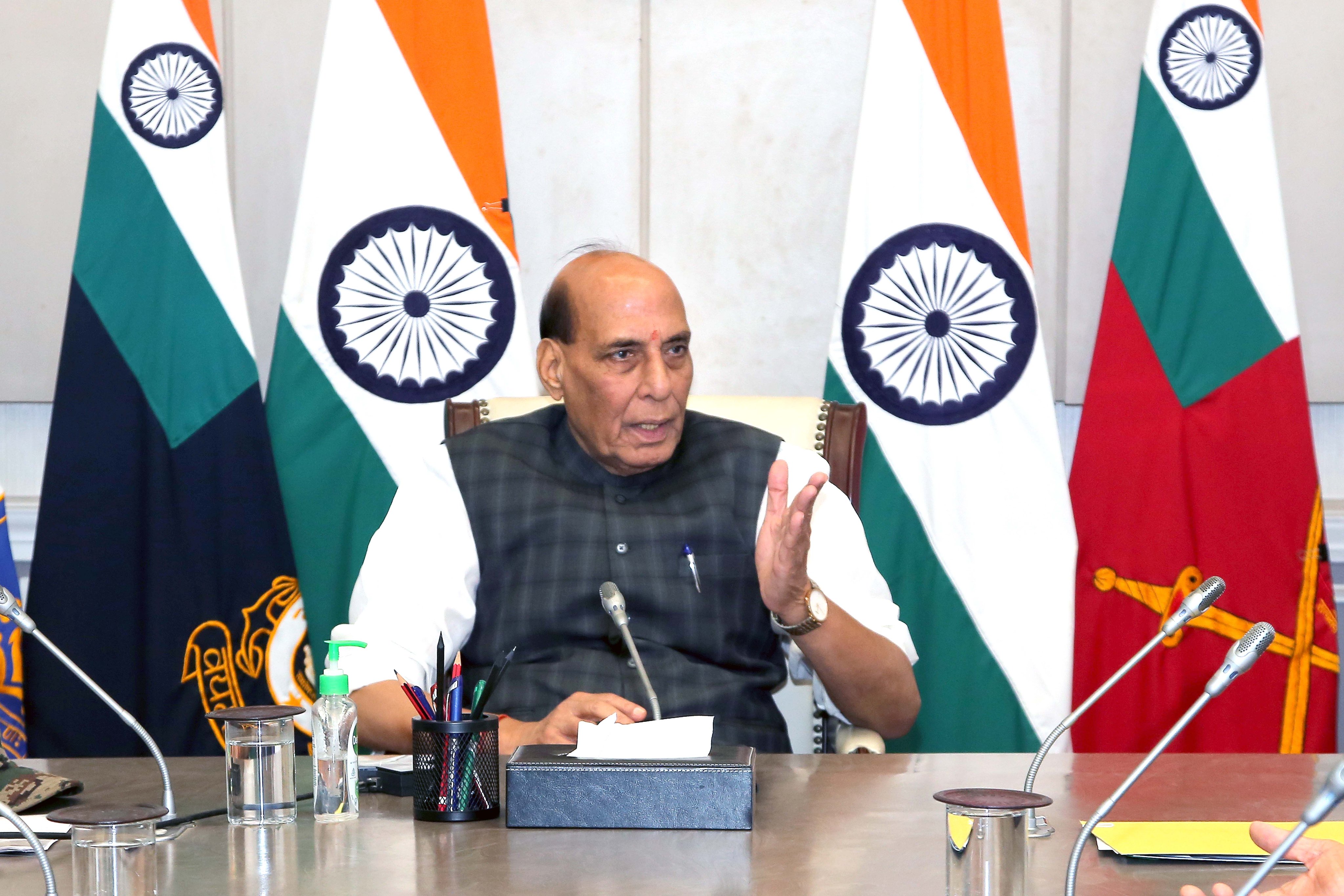 Defence Minister Rajnath Singh chaired a high-level meeting to review the security situation along the western border and operational preparedness of the Indian Armed Forces