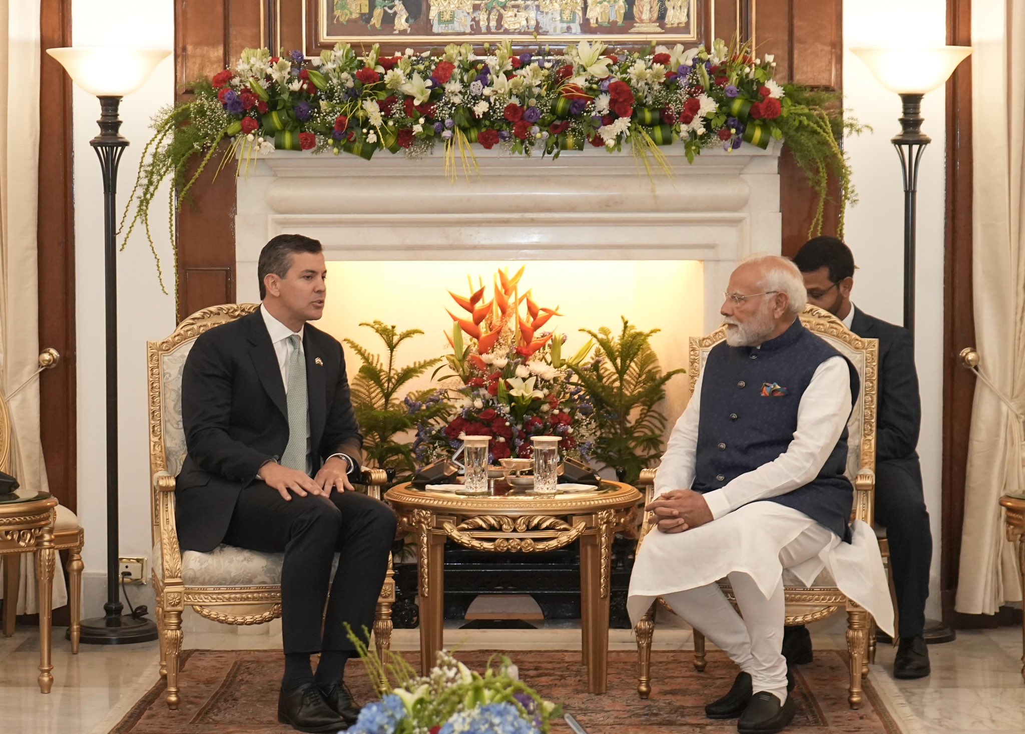 PM Modi held wide-ranging talks with President Santiago Peña of Paraguay at Hyderabad House today : MEA
