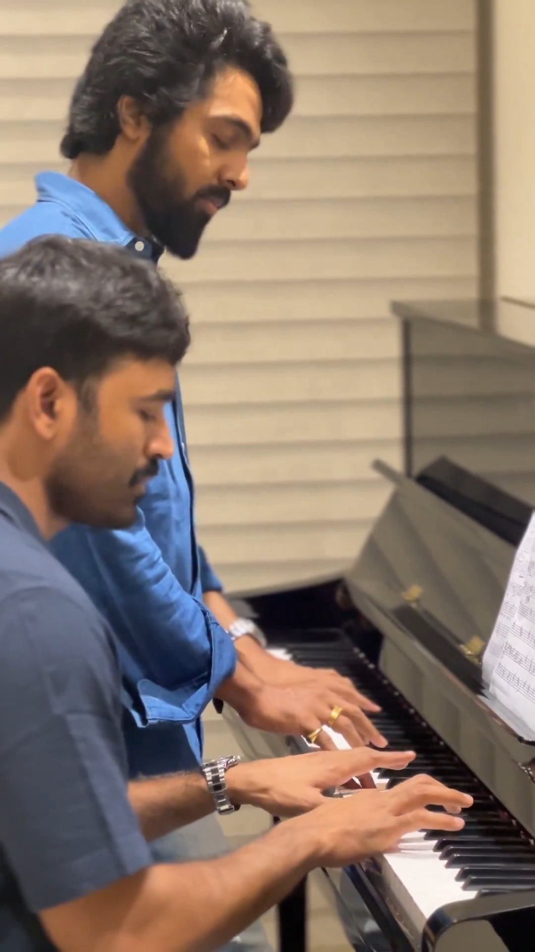A small jam session with my bro Dhanush…: G.V.Prakash Kumar