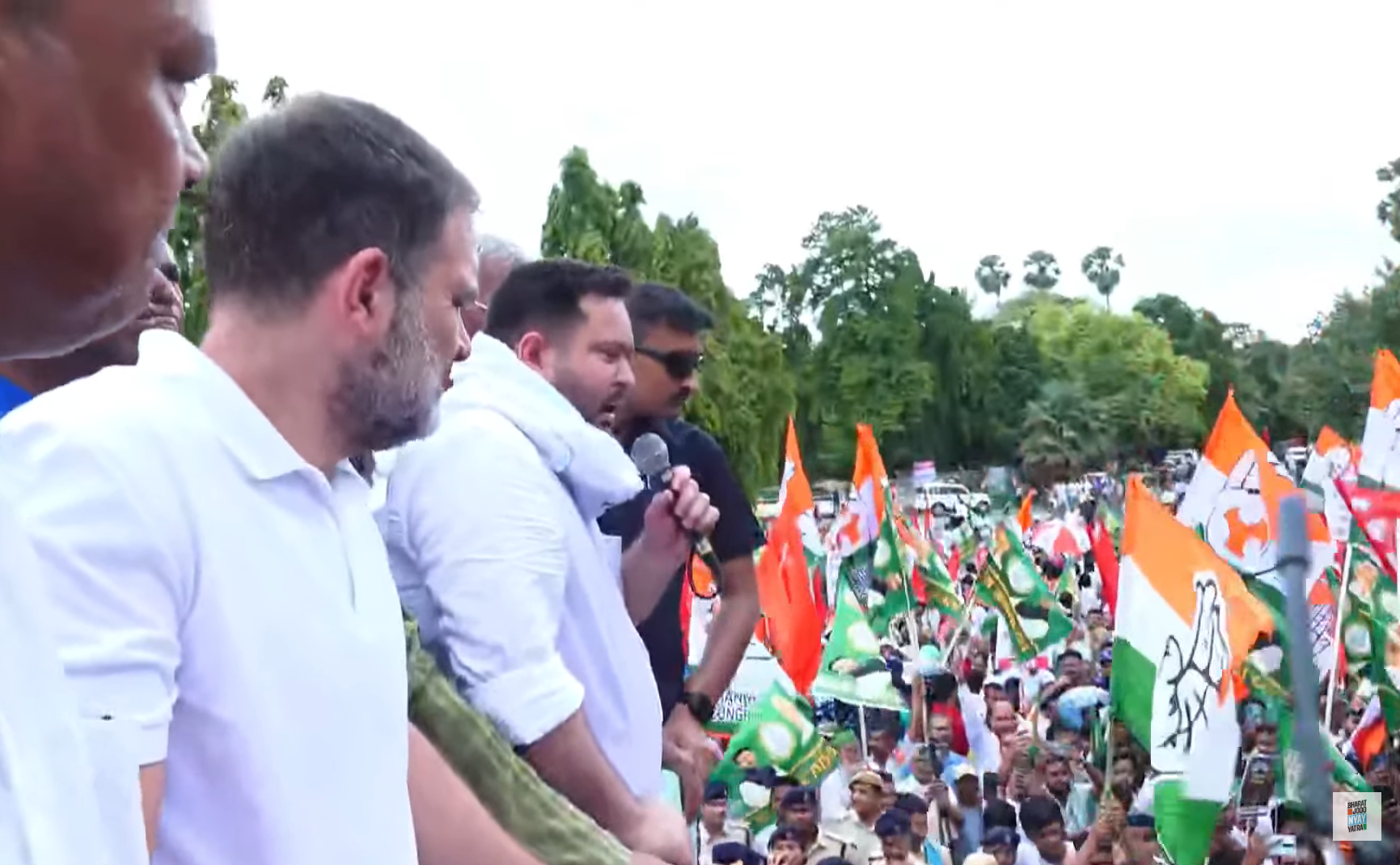 LoP Rahul Gandhi leads a protest procession against Electoral Rolls revision in Bihar