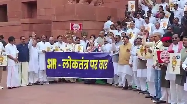 INDIA Bloc MPs continue protest against Bihar SIR