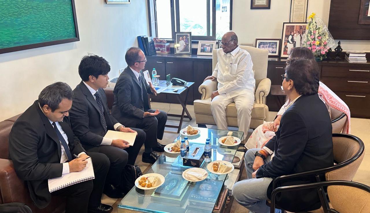 It was a pleasure to meet Mr. Yagi Koji, Consul General of Japan in Mumbai. He expressed a strong interest in enhancing bilateral relations between Japan, India, and the state of Maharashtra : Sharad Pawar