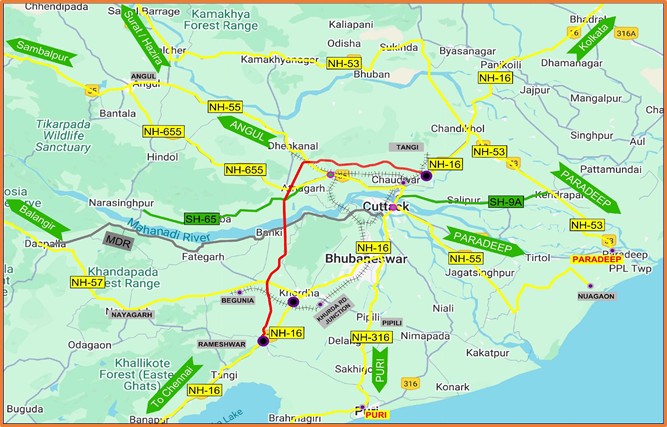Union Cabinet approves construction of a 6-Lane Access-Controlled Capital Region Ring Road in Odisha at a capital cost of Rs.8307.74 crore
