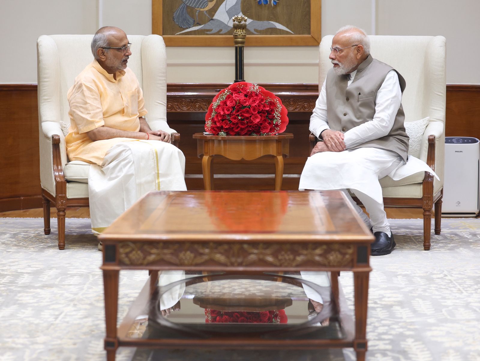 Met CP Radhakrishnan Ji. Conveyed my best wishes on his being the NDA’s Vice Presidential nominee: PM Modi