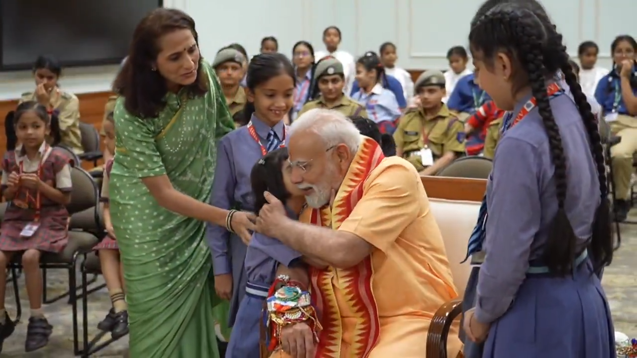 Here are highlights from a very special Raksha Bandhan celebration earlier today: PM Modi