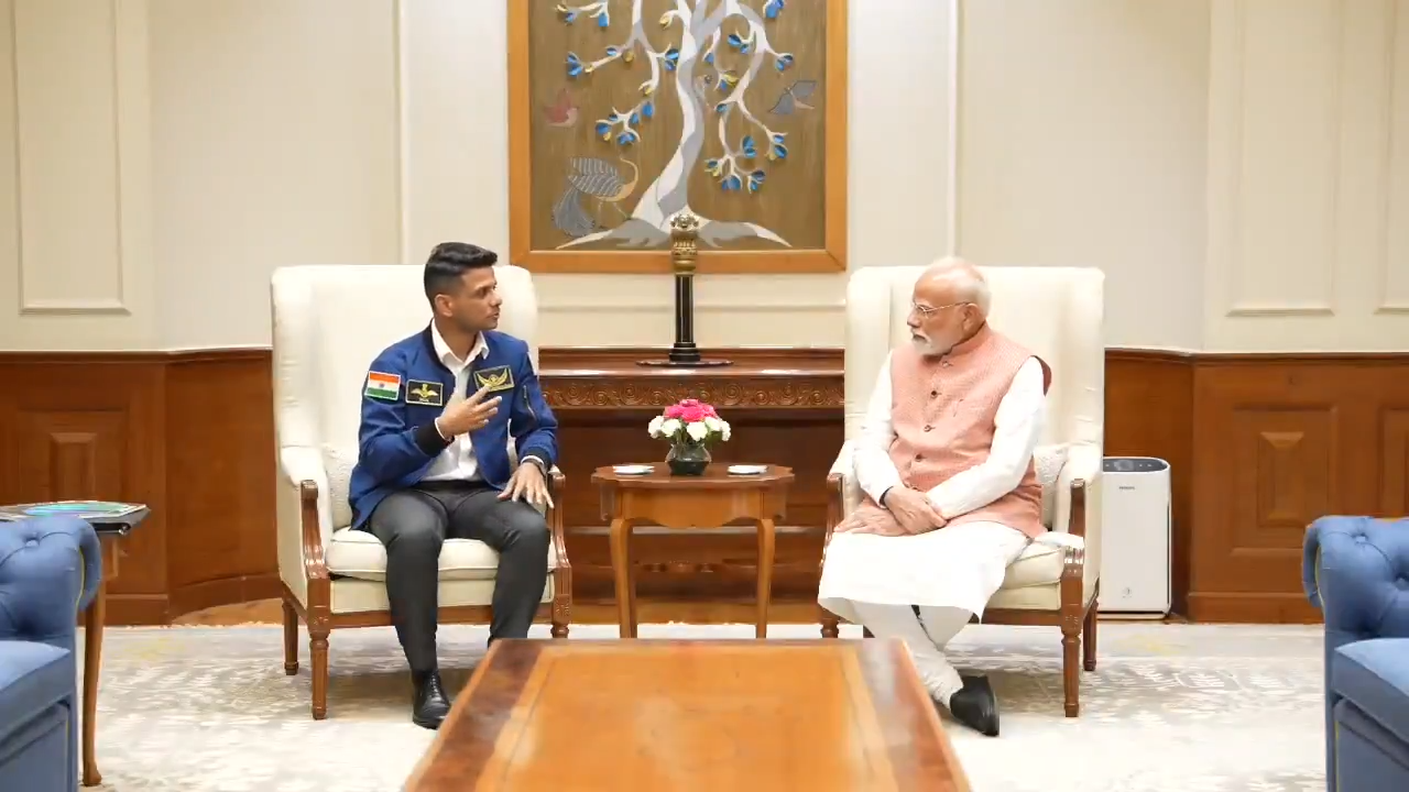 PM Narendra Modi meets Group Captain Shubhanshu Shukla