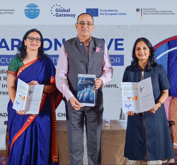 Under the EU–India Resource Efficiency and Circular Economy Initiative, a pilot project has been launched in Tamil Nadu focusing on textile circularity : Supriya Sahu IAS – Addl CS, GOTN
